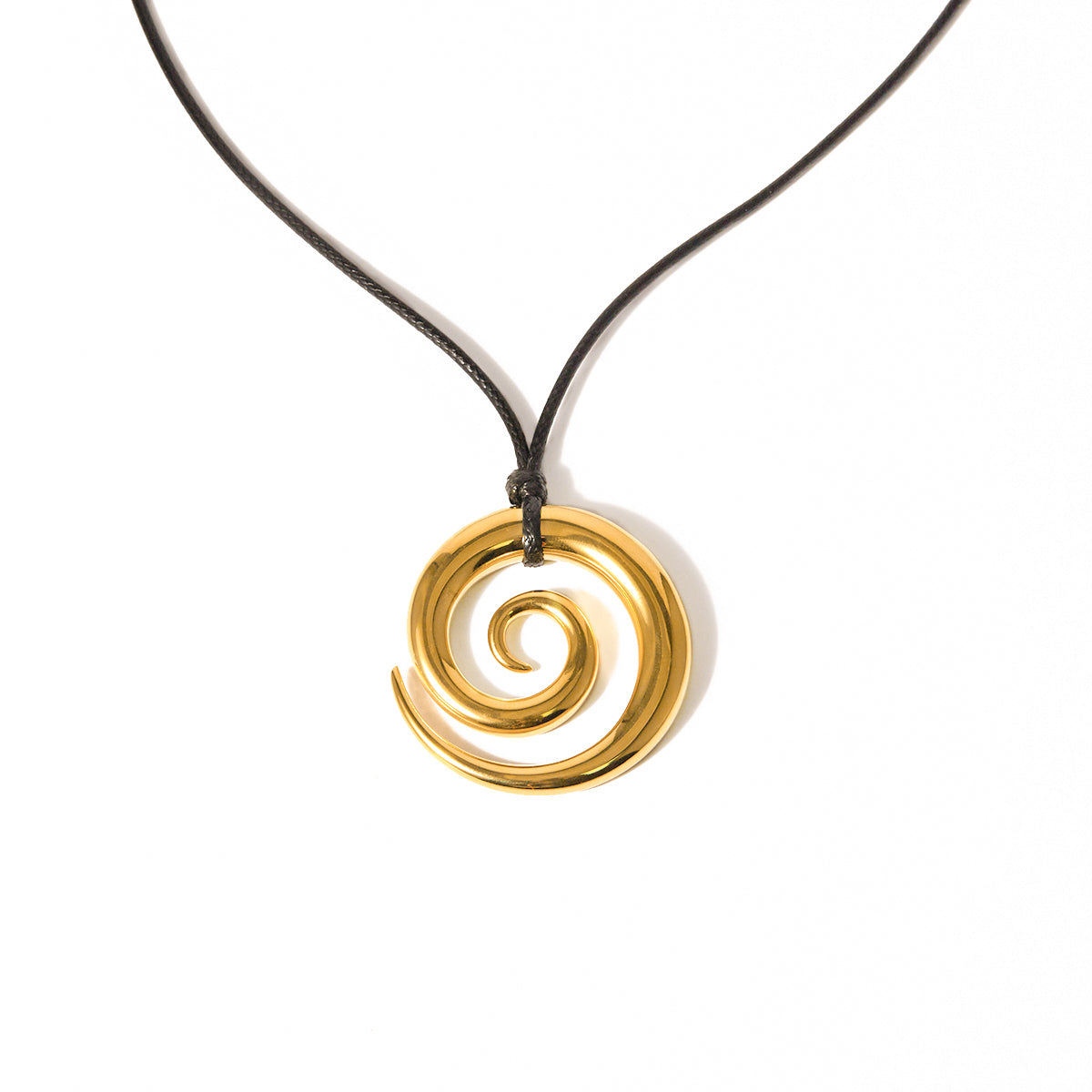 Spiral Stainless Steel Wax Rope  Necklace