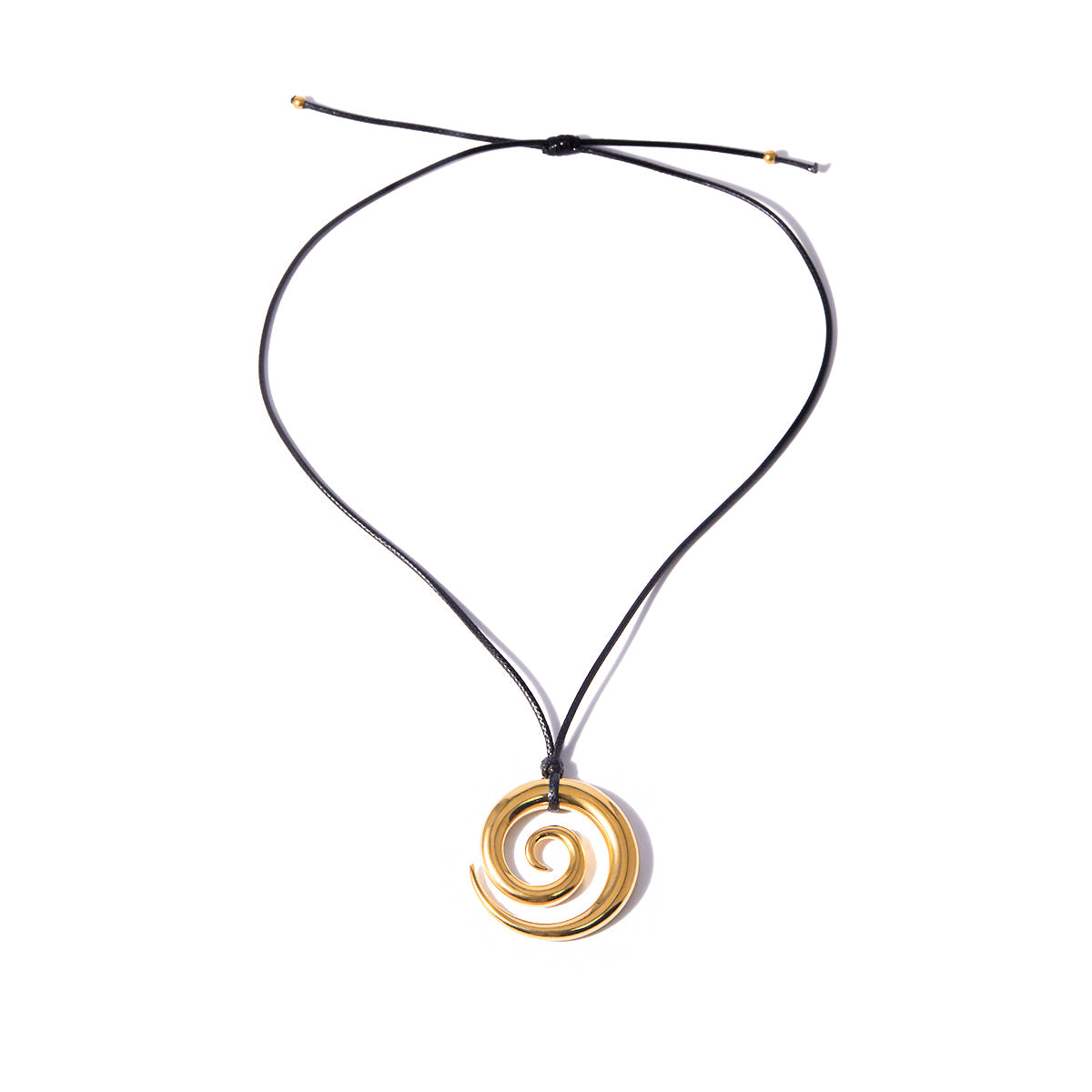 Spiral Stainless Steel Wax Rope  Necklace