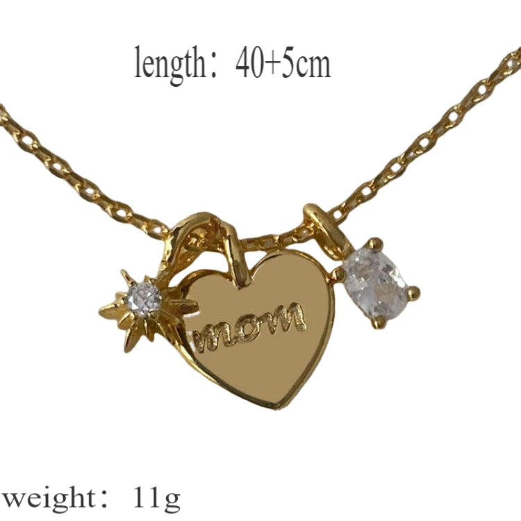 Titanium Steel 18K Gold Plated Simple Style Letter Heart Shape Inlay Zircon Pendant Necklace