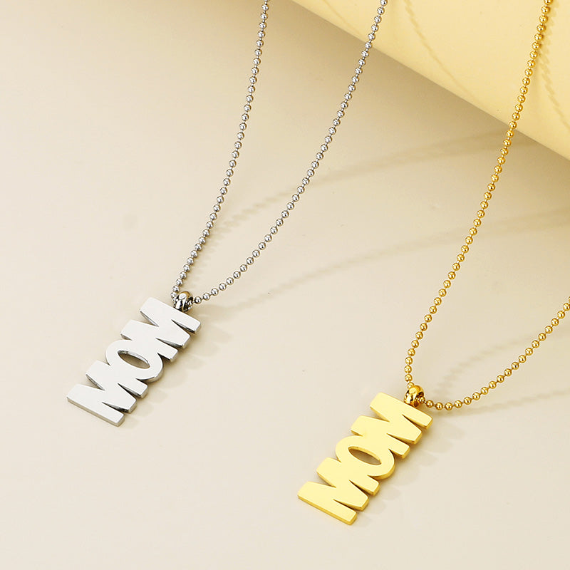 Stainless Steel Simple Style Letter Pendant Necklace