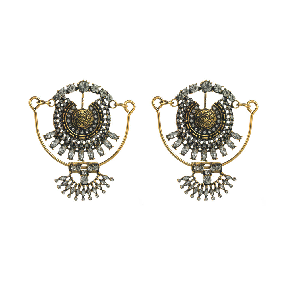 Elegant Luxurious Geometric Plating Inlay Alloy Rhinestones Gold Plated Silver Plated Drop Earrings