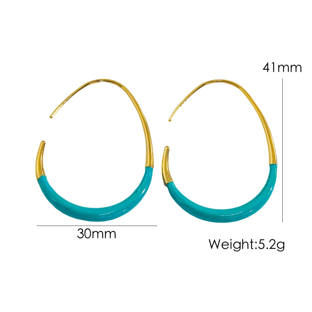 IG Style Modern Style Simple Style Geometric Enamel 304 Stainless Steel 14K Gold Plated Ear Studs