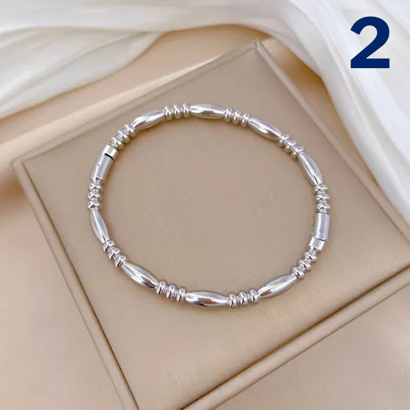 Simple Style Classic Style Geometric 304 Stainless Steel Silver Plated Bangle In Bulk