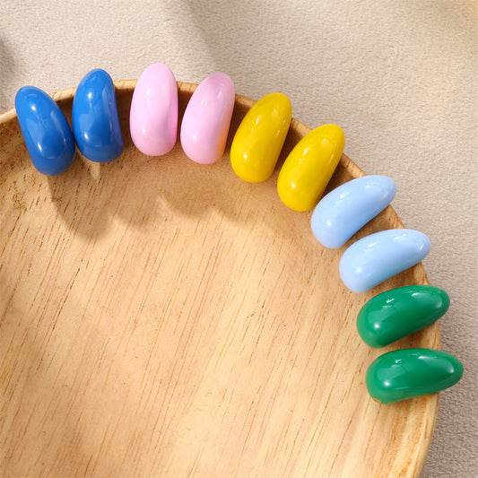 Χαριτωμένα σκουλαρίκια σε διάφορα χρώματα από επιχρυσωμένο 18K ατσάλι 304