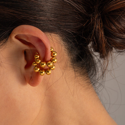 Simple Style Solid Color Plating 304 Stainless Steel 18K Gold Plated Ear Cuffs