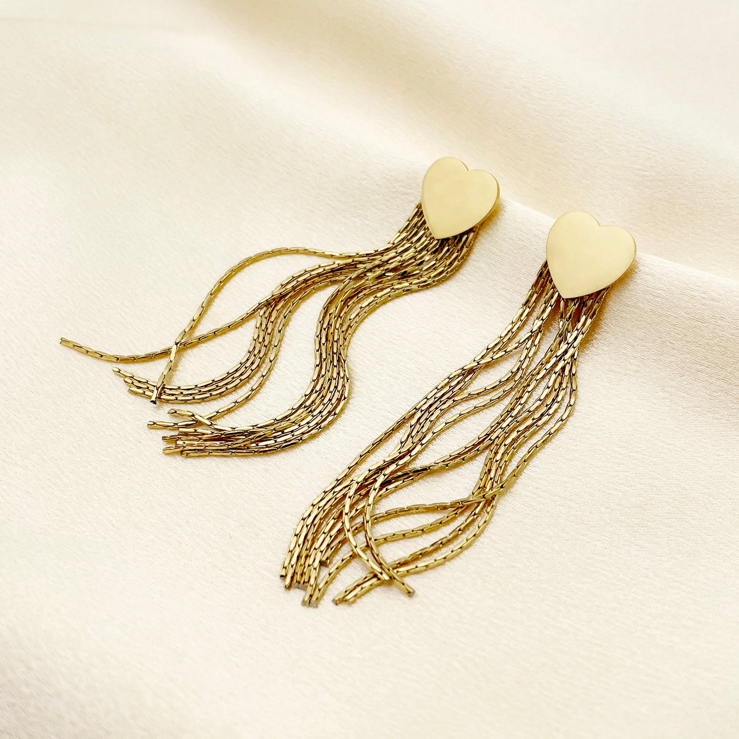 304 Stainless Steel Gold Plated Drop Earrings