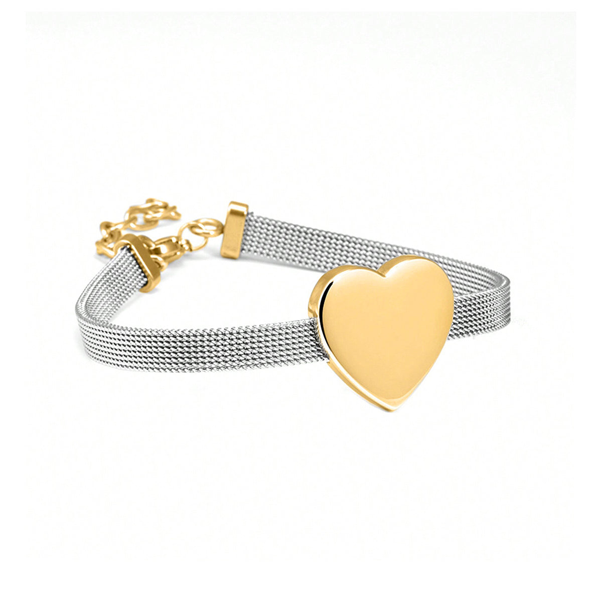 304 Stainless Steel 18K Gold Plated Simple Style Heart Shape Bracelets