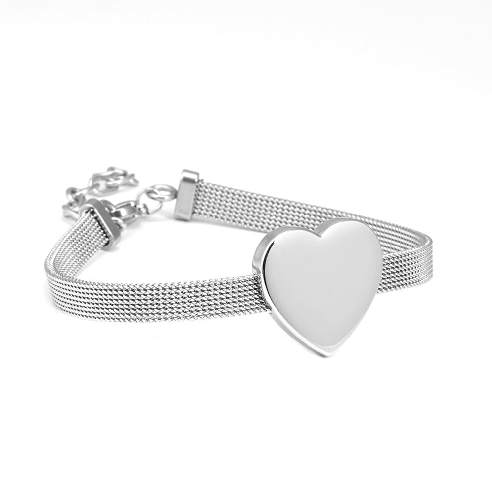 304 Stainless Steel 18K Gold Plated Simple Style Heart Shape Bracelets