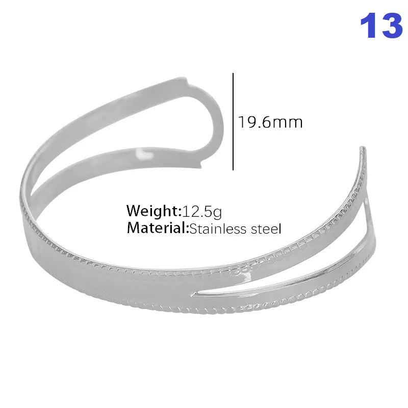 Titanium Steel Retro Simple Style Plating Solid Color Bangle