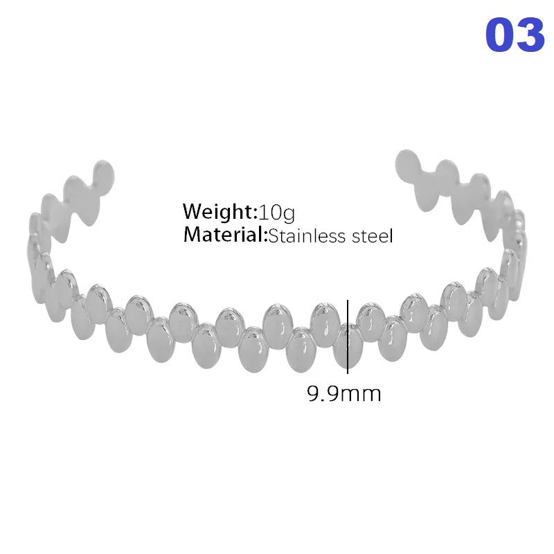 Titanium Steel Retro Simple Style Plating Solid Color Bangle