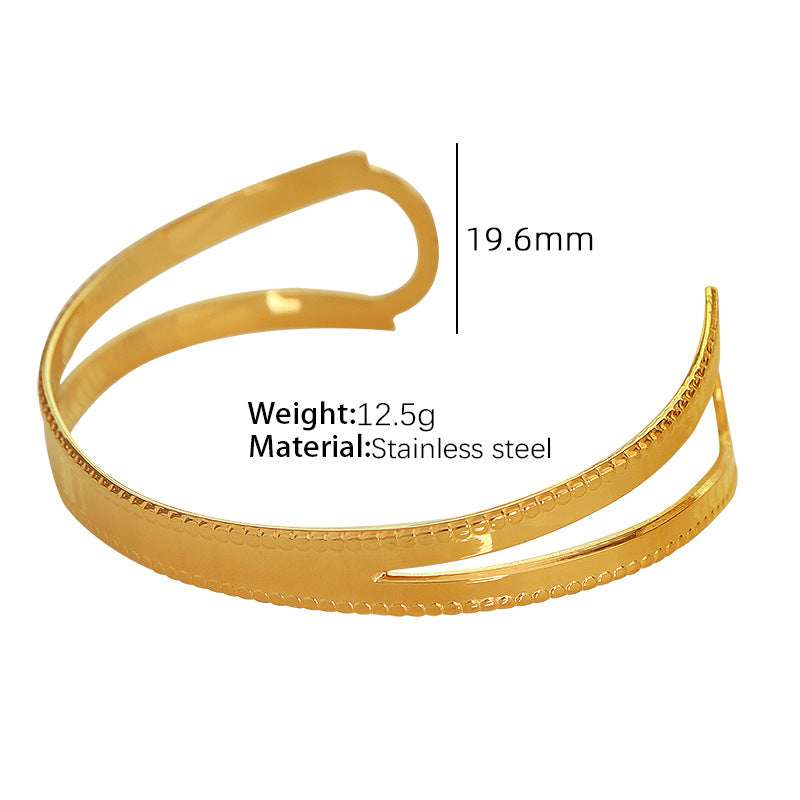 Titanium Steel Retro Simple Style Plating Solid Color Bangle