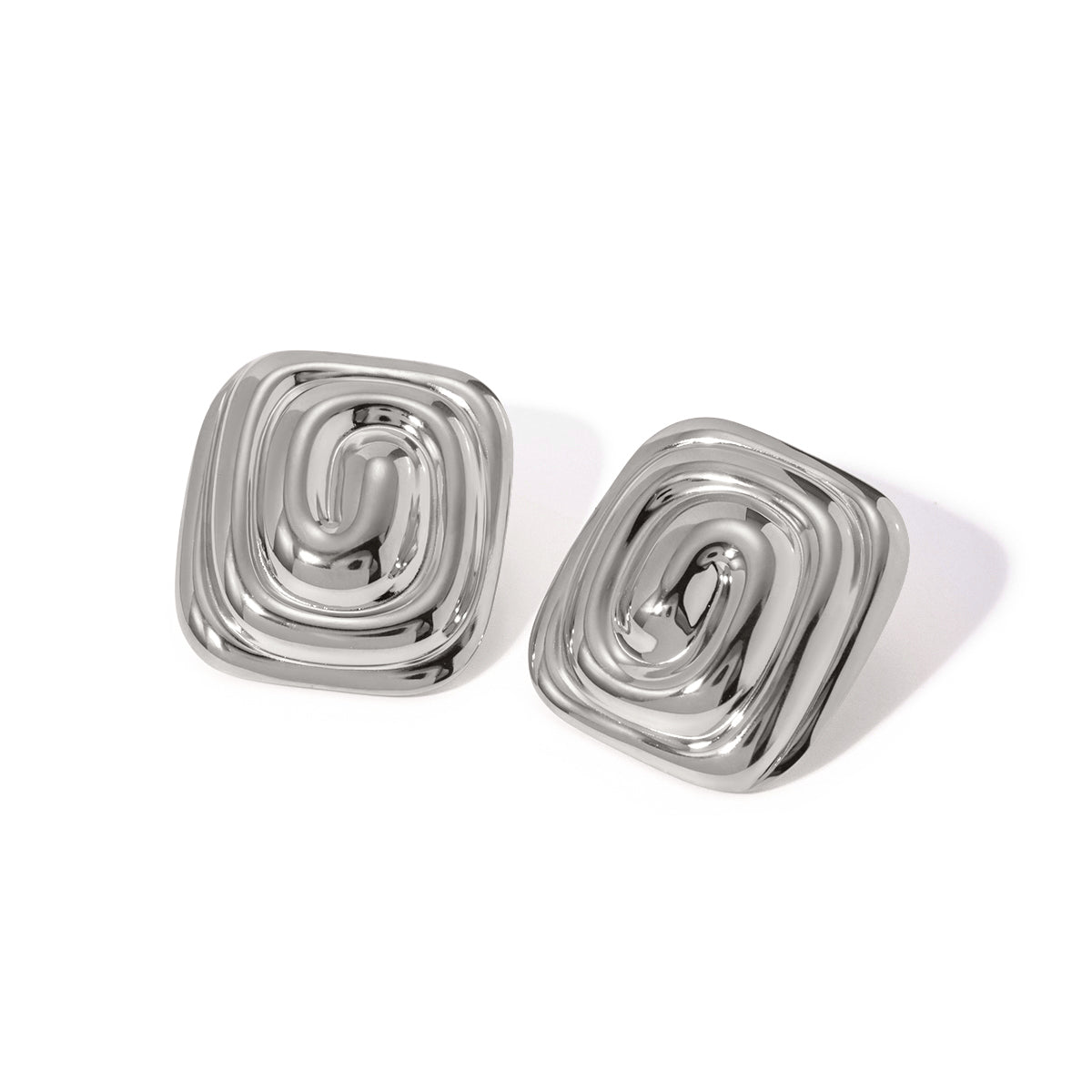 IG Style Modern Style Classic Style Irregular Spiral 304 Stainless Steel Titanium Steel 18K Gold Plated Ear Studs