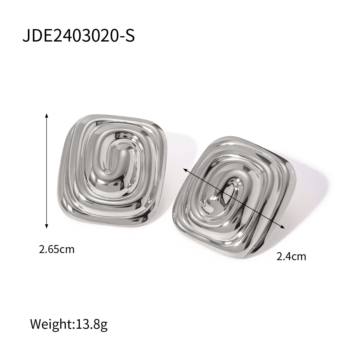 IG Style Modern Style Classic Style Irregular Spiral 304 Stainless Steel Titanium Steel 18K Gold Plated Ear Studs