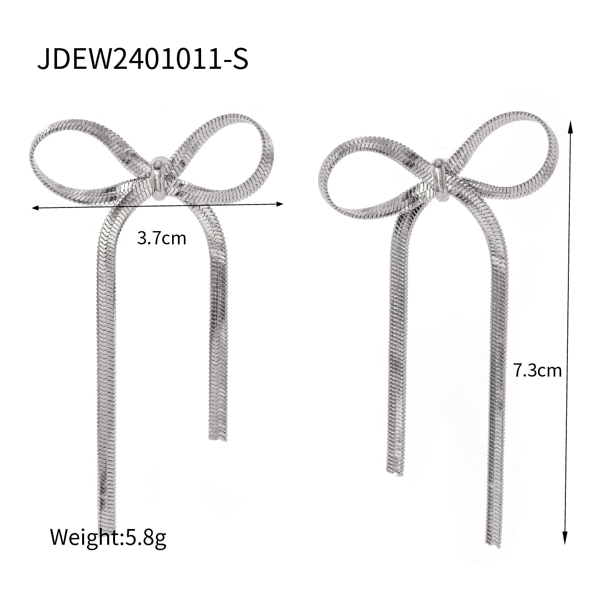 IG Style Modern Style Classic Style Bow Knot 304 Stainless Steel Titanium Steel 18K Gold Plated Drop Earrings