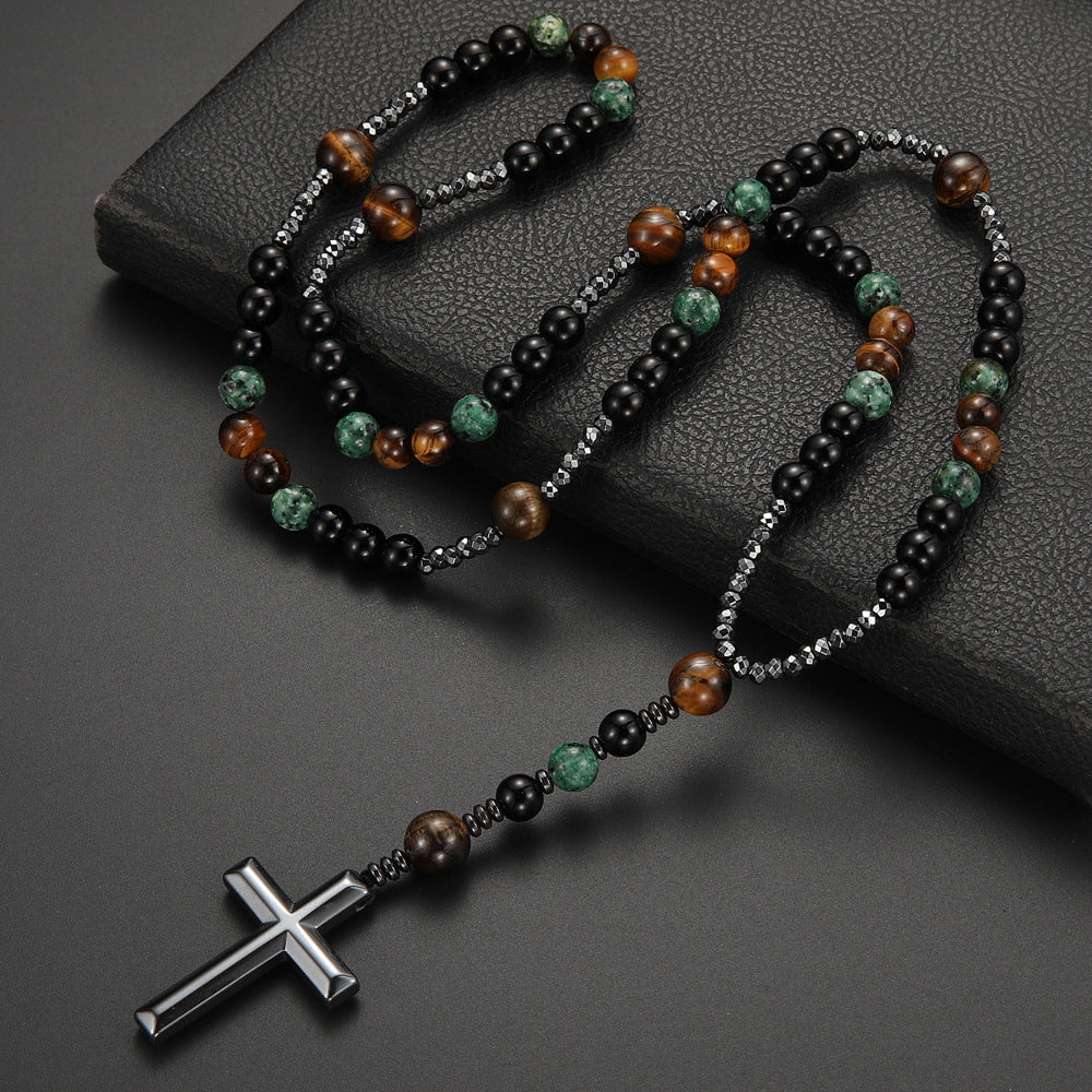 Natural stone men's rosary