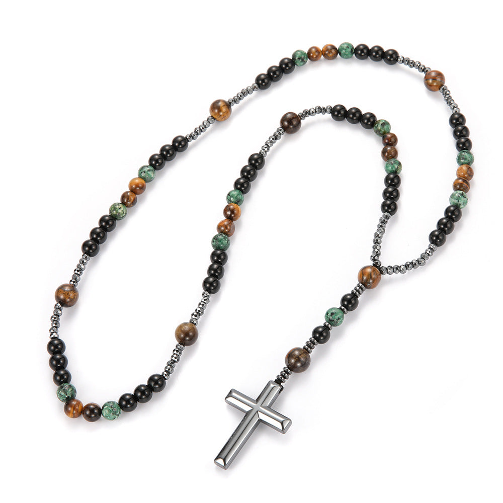 Natural stone men's rosary