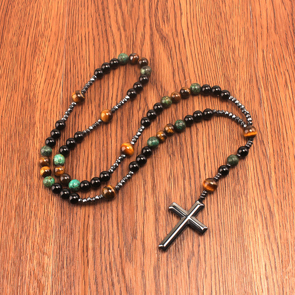 Natural stone men's rosary