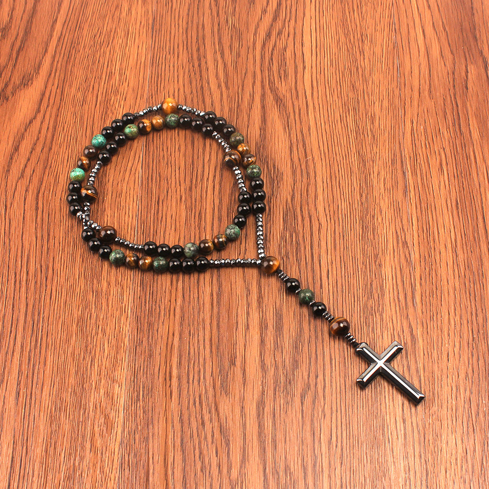 Natural stone men's rosary