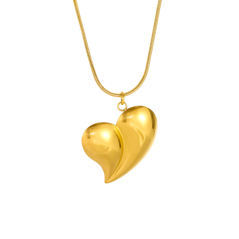 304 Stainless Steel 18K Gold Plated Modern Style Simple Style Classic Style Heart Shape Earrings Necklace