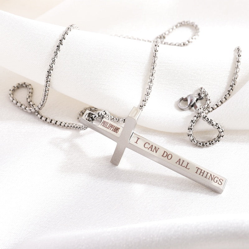 Basic Modern Style Classic Style Cross Letter 304 Stainless Steel 18K Gold Plated Pendant Necklace