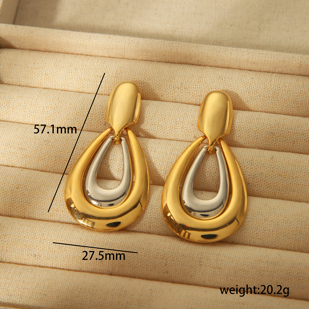 Vintage Style Exaggerated Water Droplets Copper 18K Gold Plated Drop Earrings