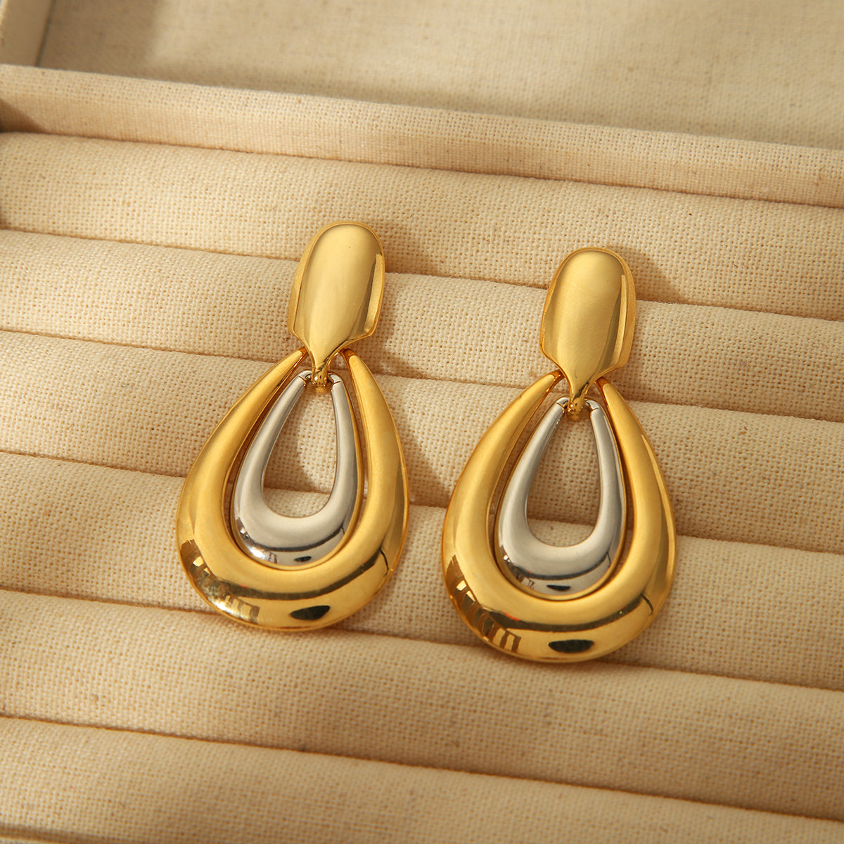 Vintage Style Exaggerated Water Droplets Copper 18K Gold Plated Drop Earrings