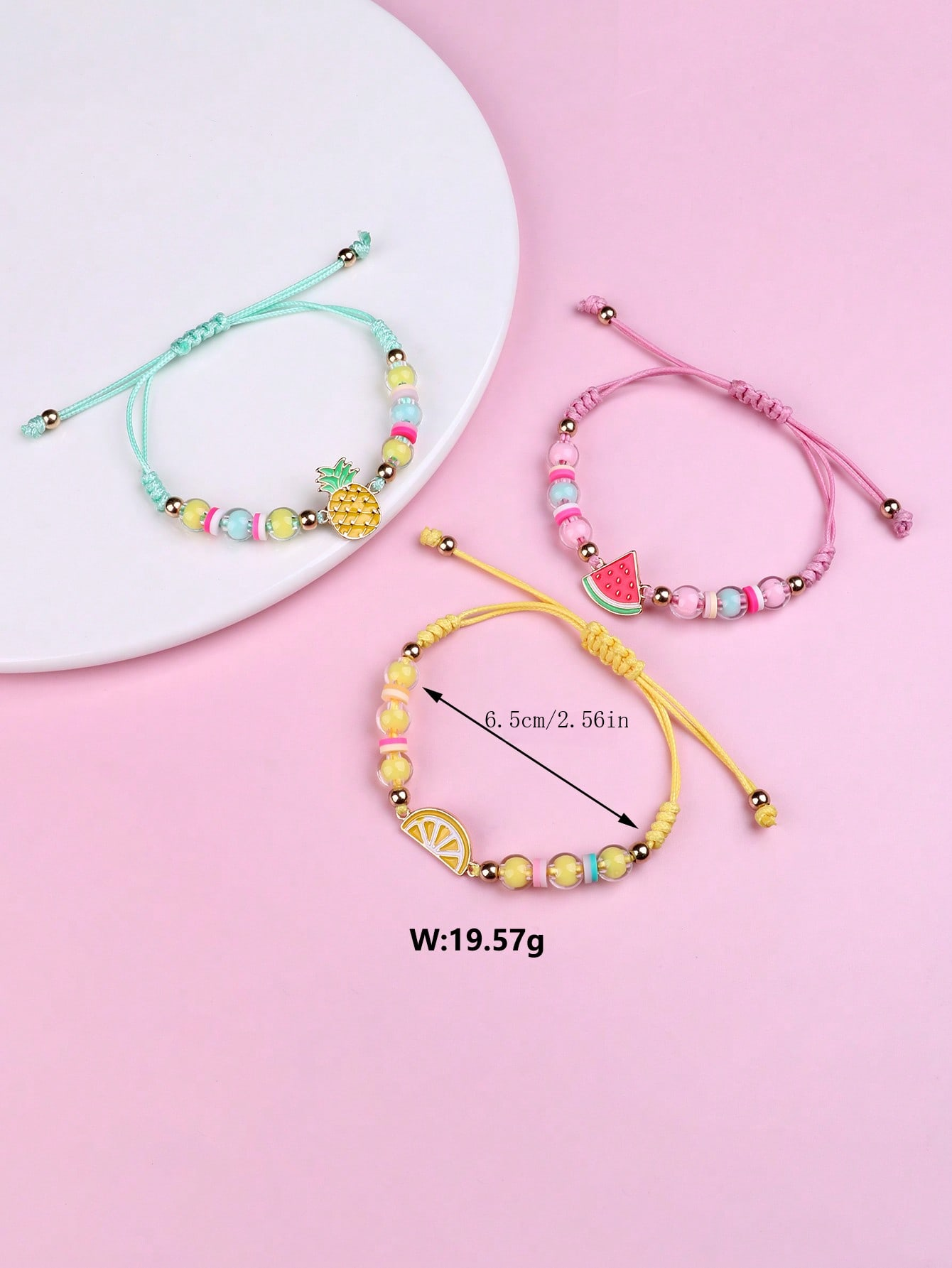 Casual Cute Pastoral Fruit Arylic Rope Zinc Alloy Wholesale Bracelets