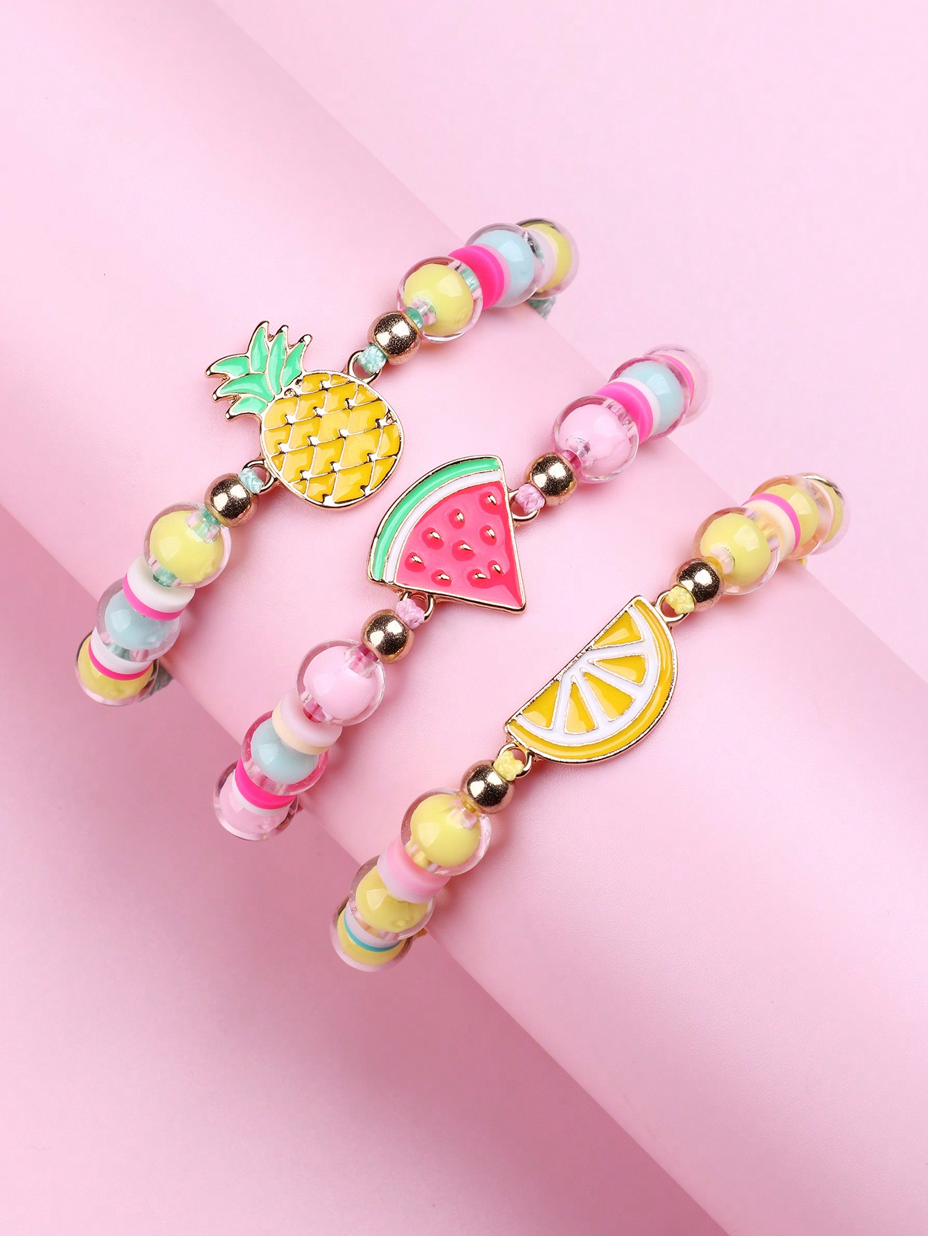 Casual Cute Pastoral Fruit Arylic Rope Zinc Alloy Wholesale Bracelets