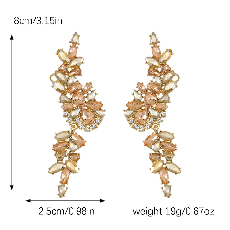 Shiny Wings Hollow Out Inlay Alloy Rhinestones Ear Studs