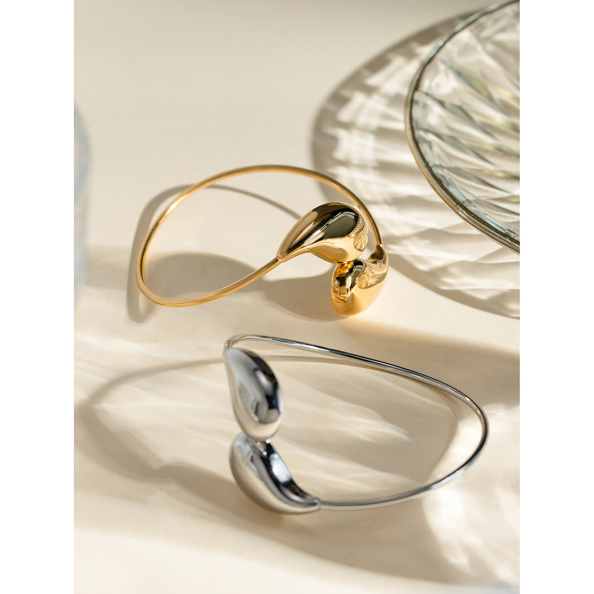 Modern Style  Water Droplets 304 Stainless Steel Bangle