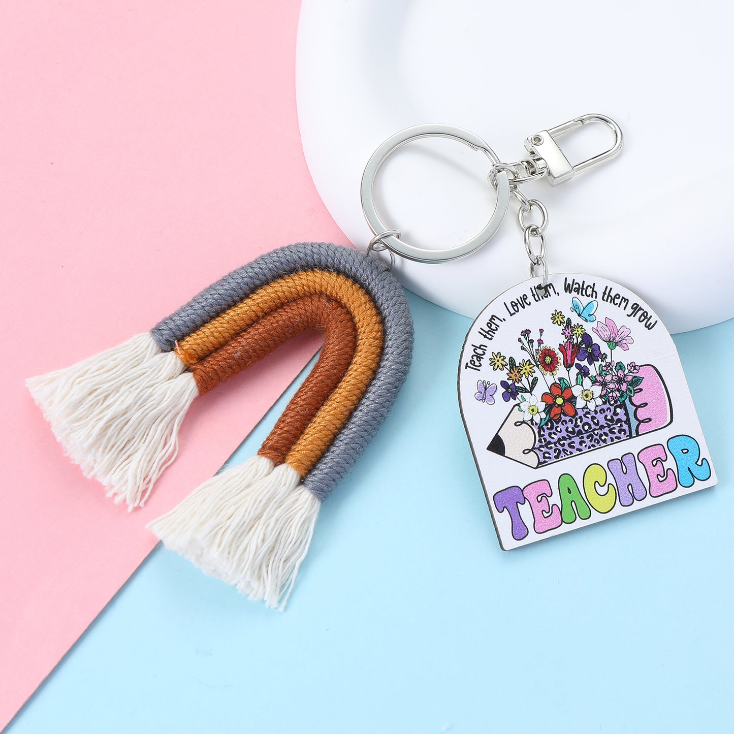 Best Teacher Asymmetrical Keychain