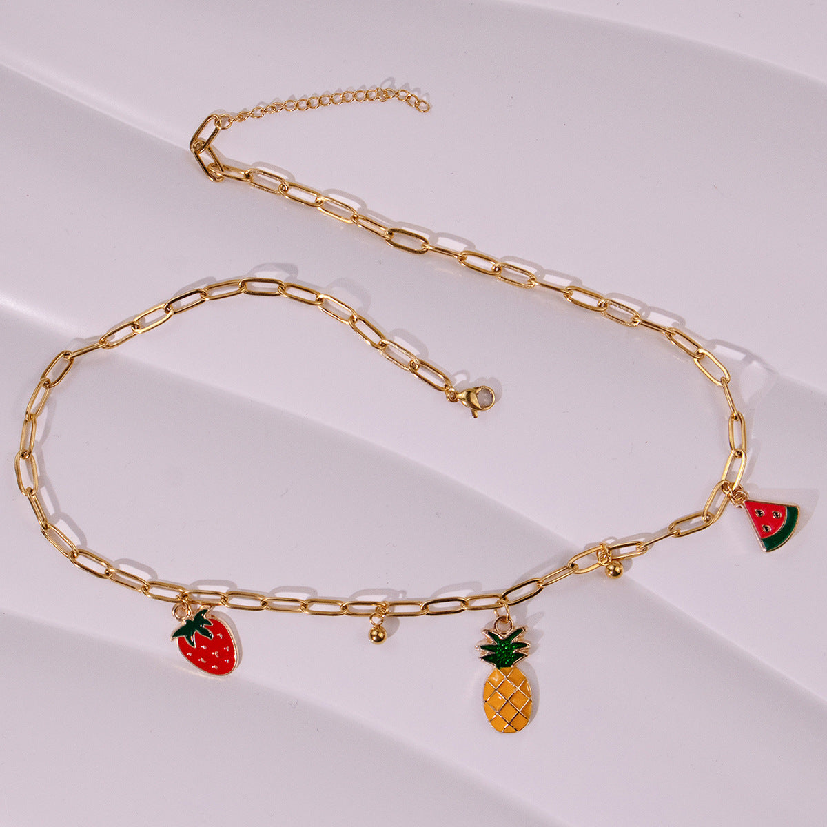 304 Stainless Steel Gold Plated Sweet Plating Fruit Choker, pack of 10 pieces