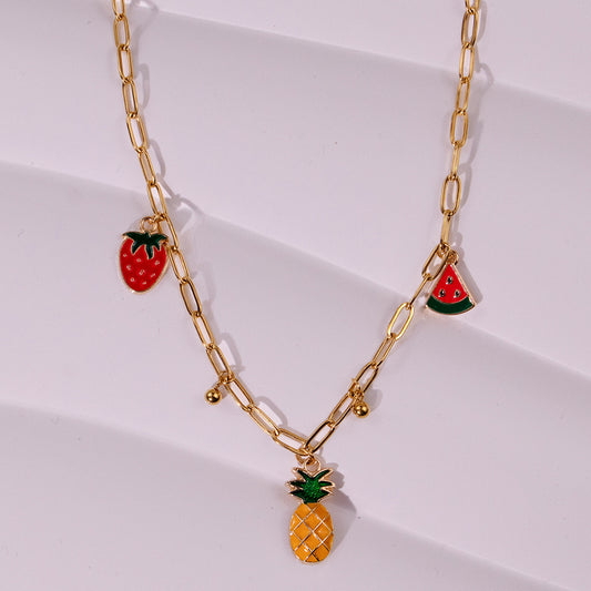 304 Stainless Steel Gold Plated Sweet Plating Fruit Choker, pack of 10 pieces