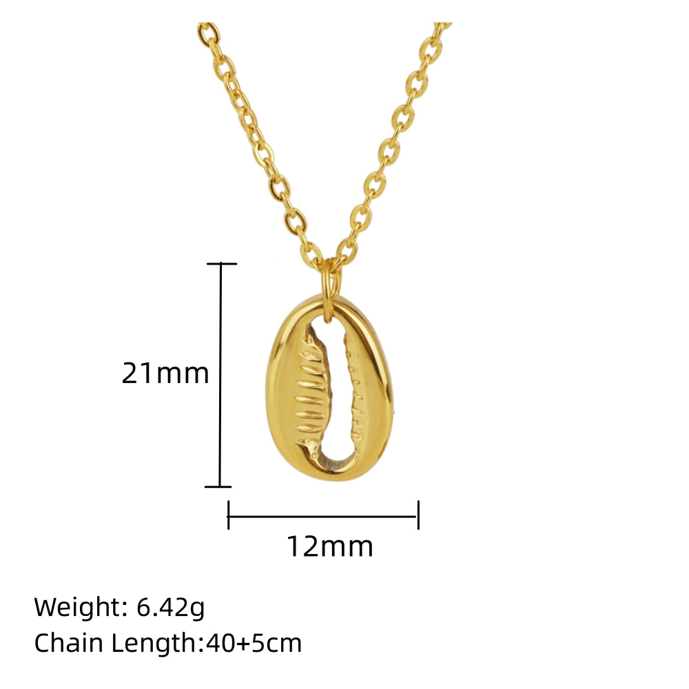 304 Stainless Steel Shell Pendant Necklace