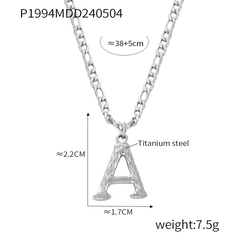 304 Stainless Steel 18K Gold Plated Casual Simple Style Commute Plating Letter Pendant Necklace