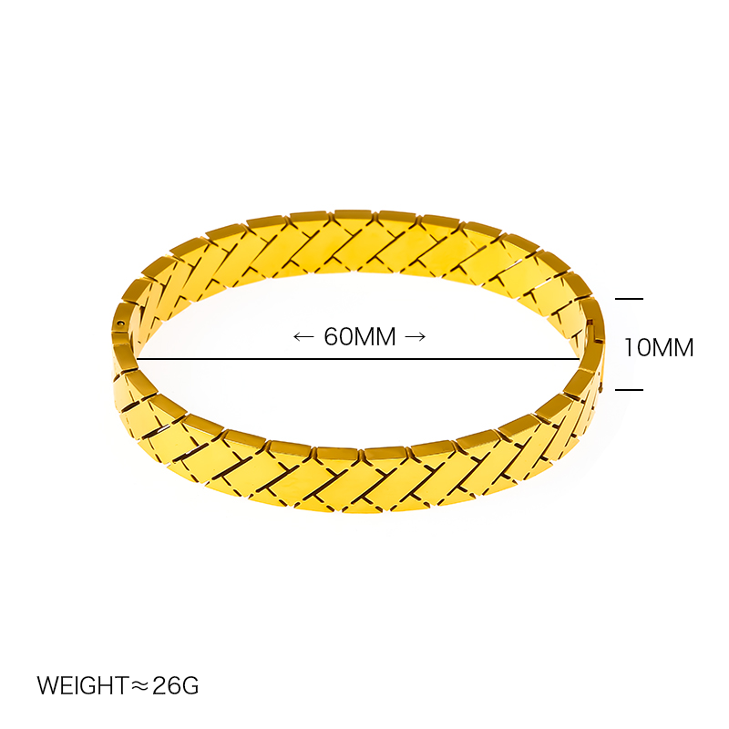 Simple Style Solid Color 304 Stainless Steel 18K Gold Plated Bangle In Bulk