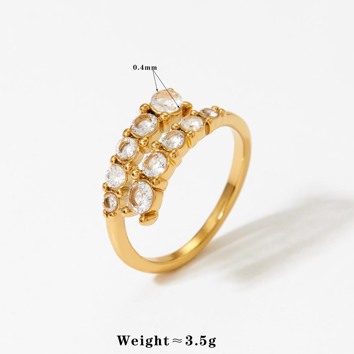 316 Stainless Steel 16K Gold Plated White Gold Plated Gold Plated Casual Plating Geometric Zircon Rings