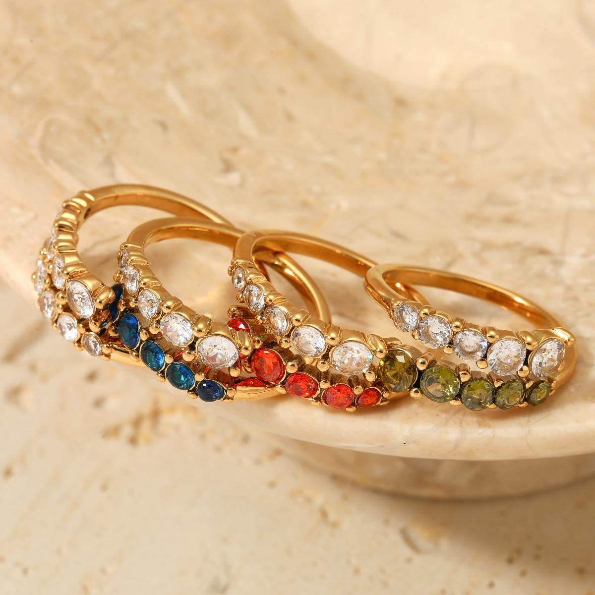 316 Stainless Steel 16K Gold Plated White Gold Plated Gold Plated Casual Plating Geometric Zircon Rings