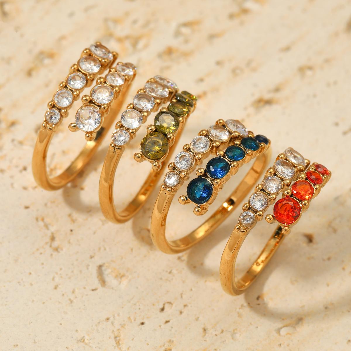 316 Stainless Steel 16K Gold Plated White Gold Plated Gold Plated Casual Plating Geometric Zircon Rings