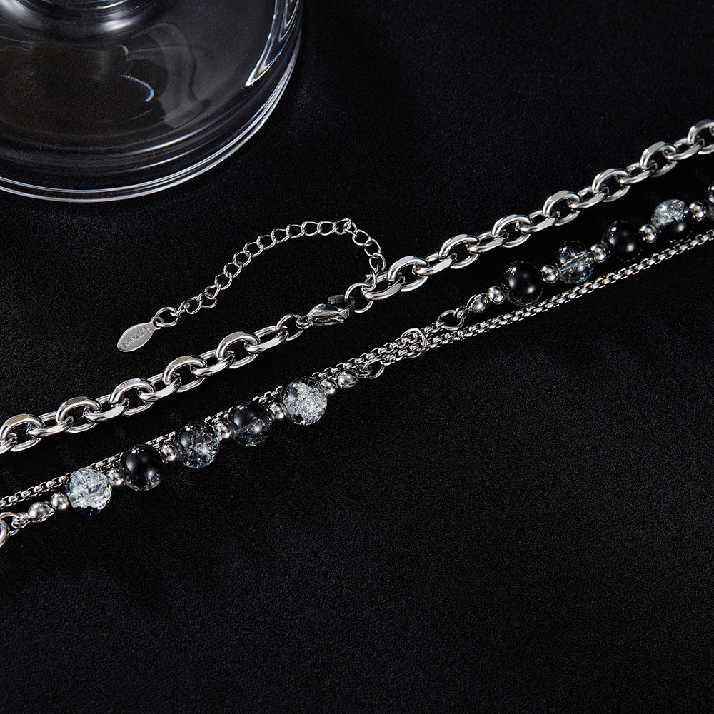 Vintage Style 304 Stainless Steel Layered Men's  Necklace