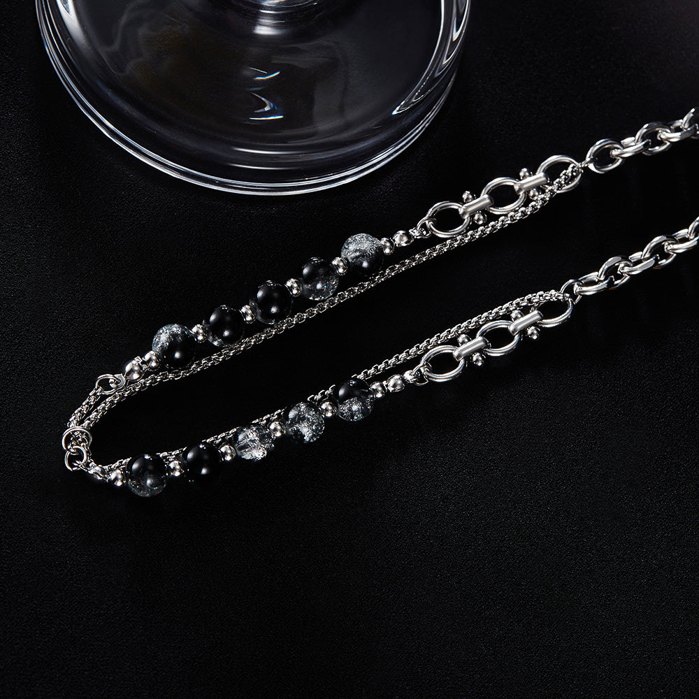 Vintage Style 304 Stainless Steel Layered Men's  Necklace