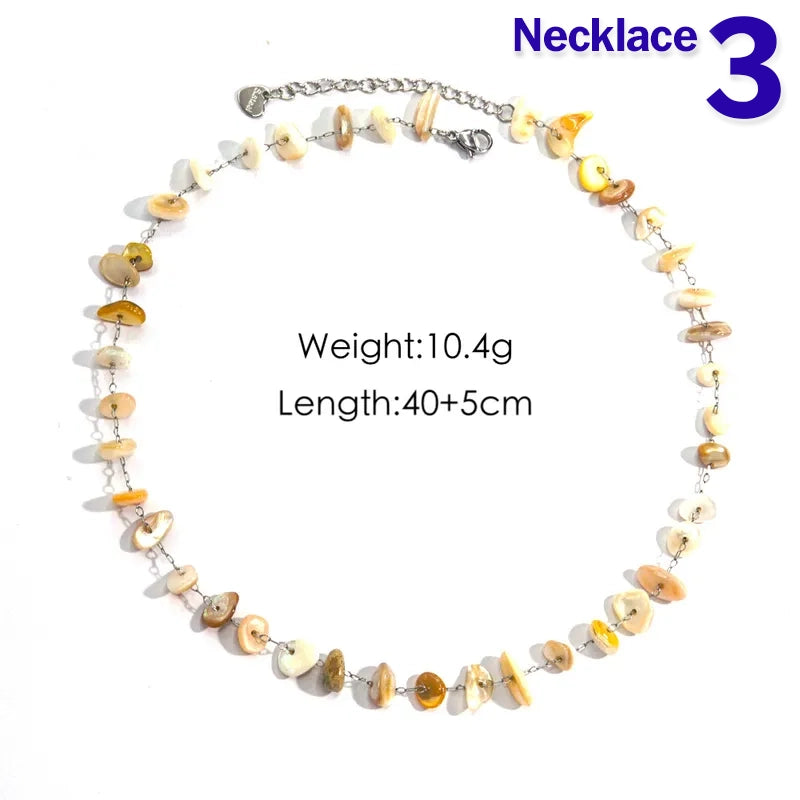 Luxurious Marine Style Simple Style Color Block 304 Stainless Steel Shell 14K Gold Plated Inlay Bracelets Necklace