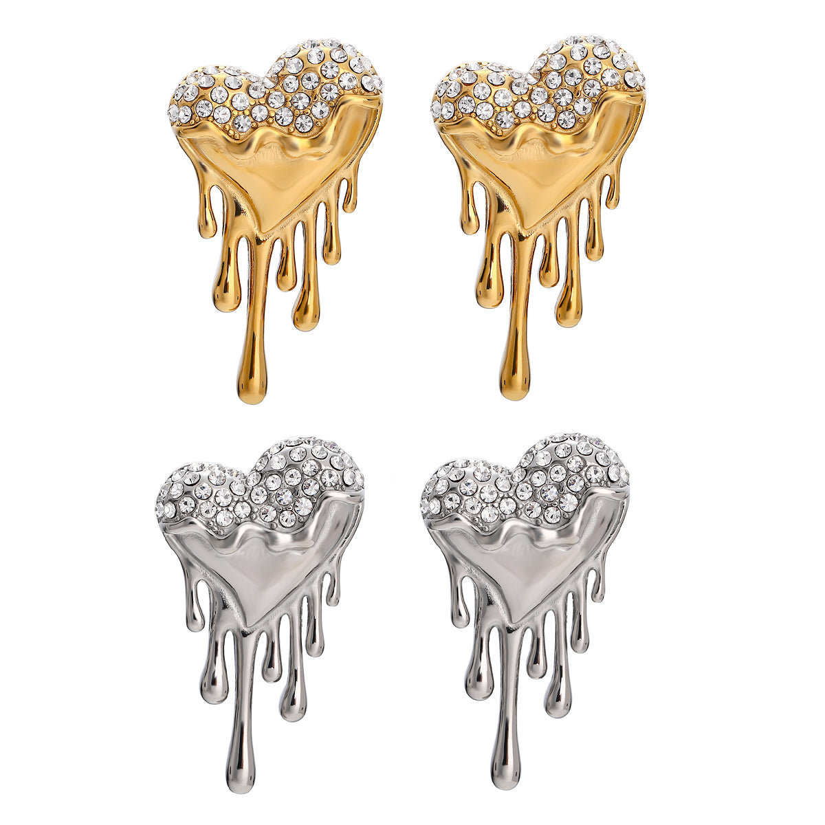 Heart Melt Stainless Steel Ear Studs