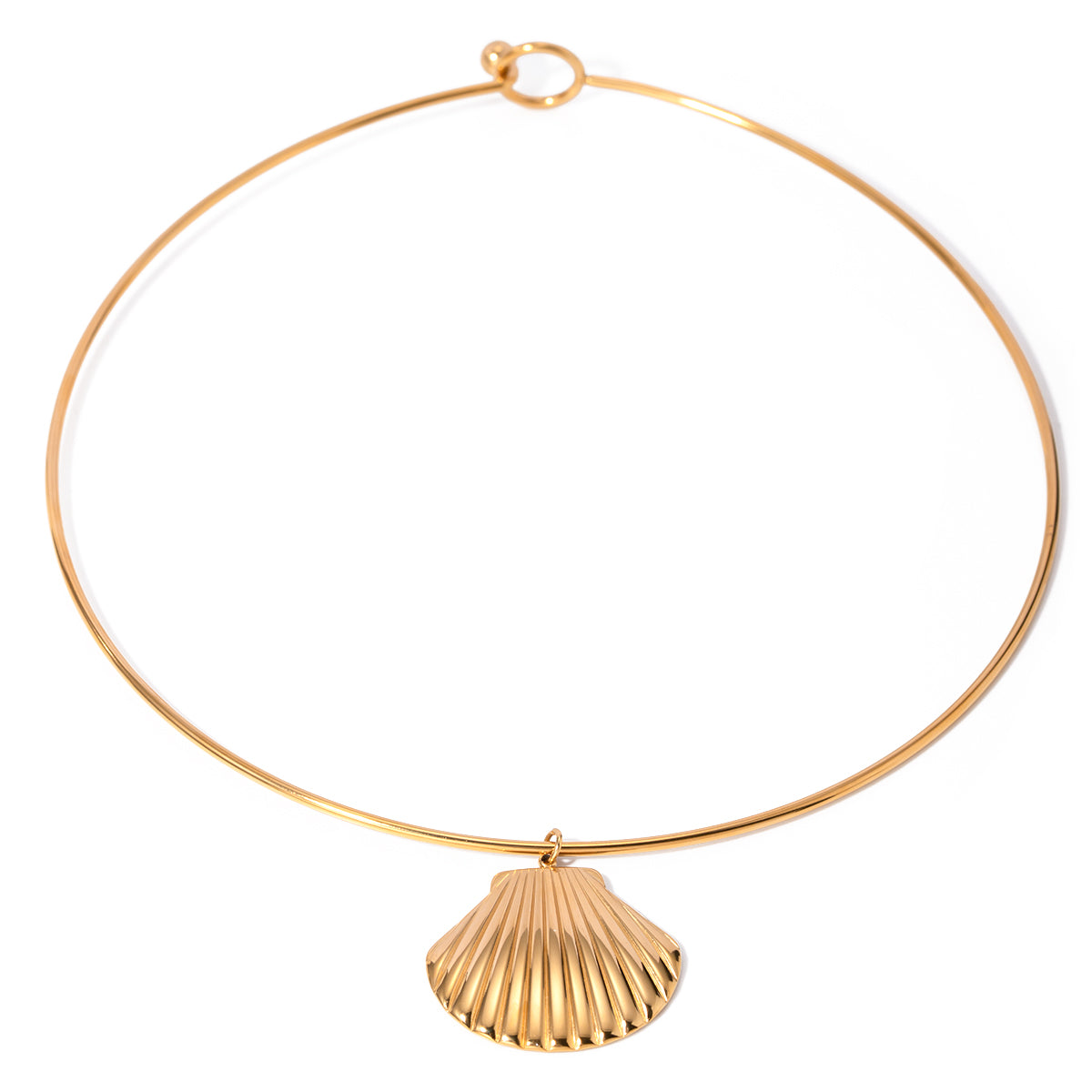 Shell 304 Stainless Steel 18K Gold Plated Choker