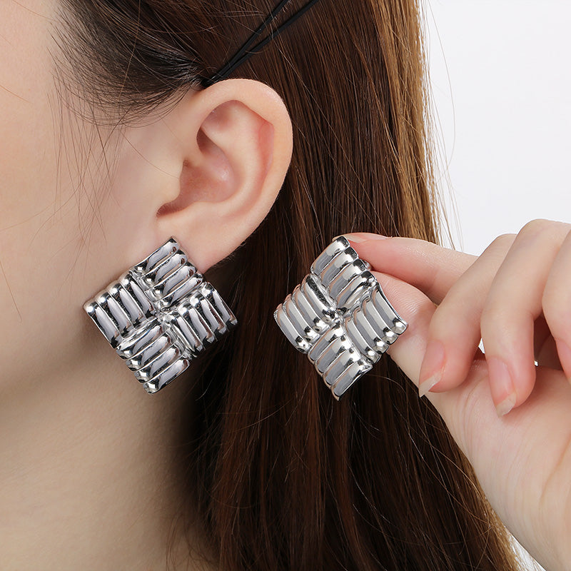 Square Stainless Steel Ear Studs