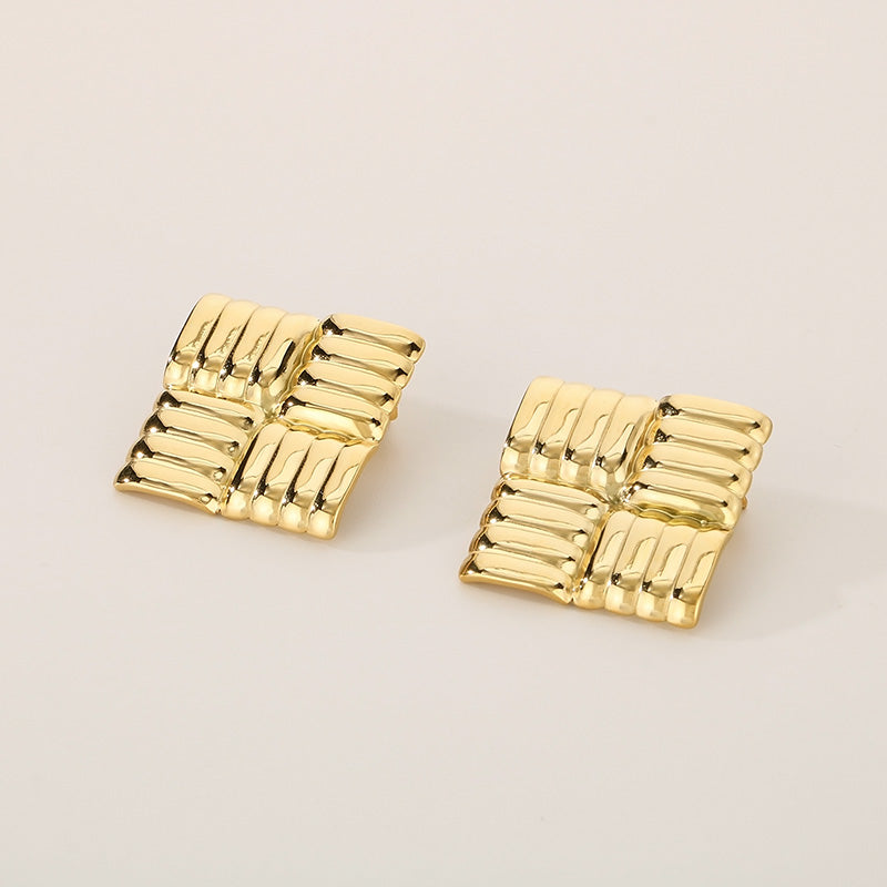 Square Stainless Steel Ear Studs