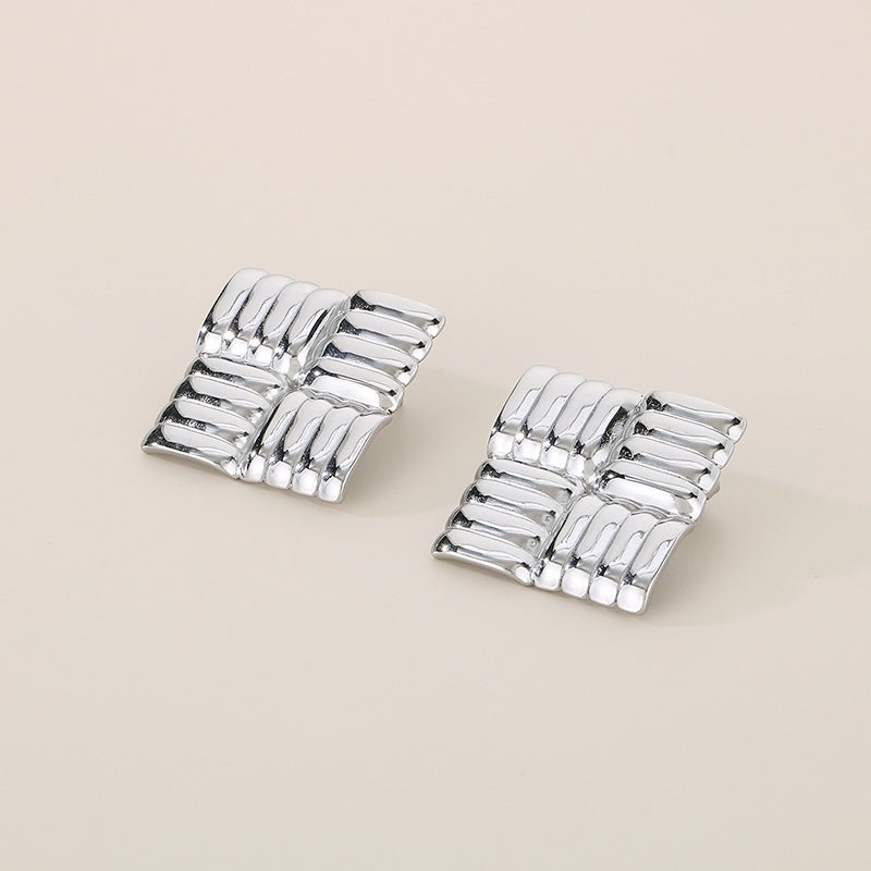 Square Stainless Steel Ear Studs