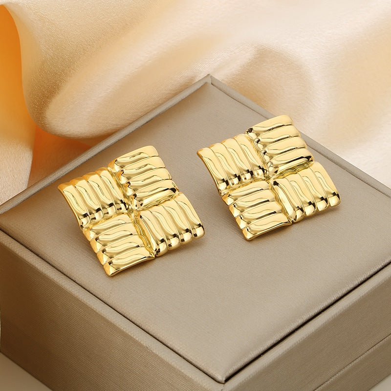 Square Stainless Steel Ear Studs