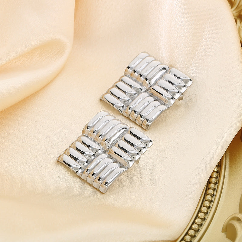 Square Stainless Steel Ear Studs