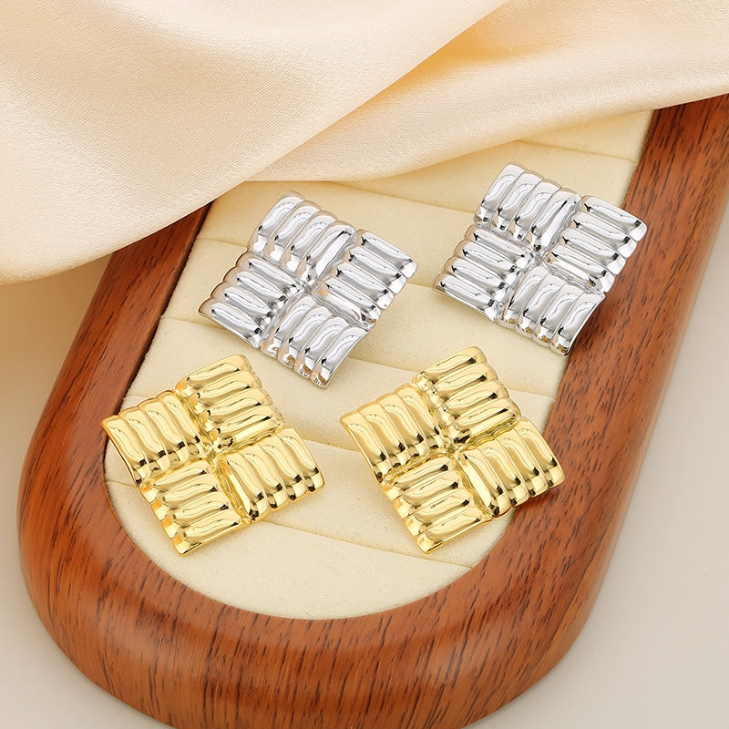 Square Stainless Steel Ear Studs